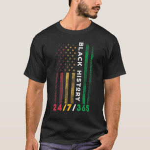 Camiseta História Negra Bandeira Americana com História Neg