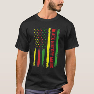 Camiseta História Negra Bandeira Americana Magia Para Mulhe