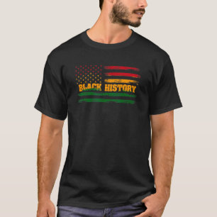 Camiseta História Negra Bandeira Dos Eua Para A América Neg