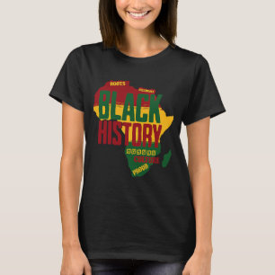 Camiseta História Negra Celebra Orgulho de Raízes