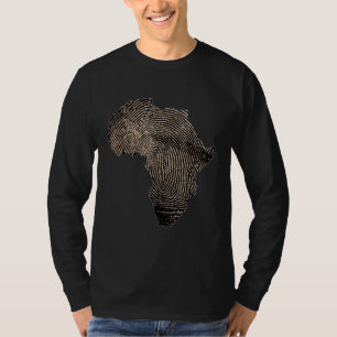 Camiseta História Negra Celebração do Mês Mapa Africano