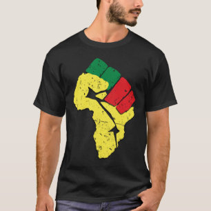 Camiseta História Negra Cores de Bandeiras Pan-Africanas Re