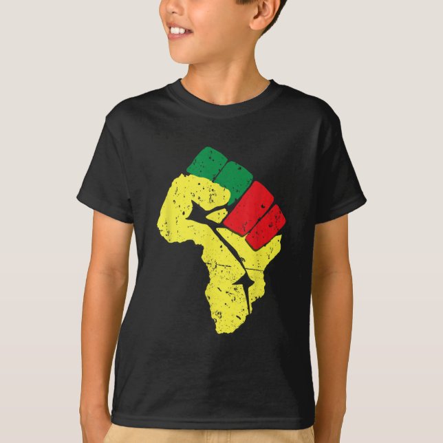 Camiseta História Negra Cores de Bandeiras Pan-Africanas Re (Frente)