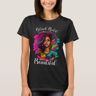 Camiseta História Negra de Mulher Negra Afro-Americana Mela