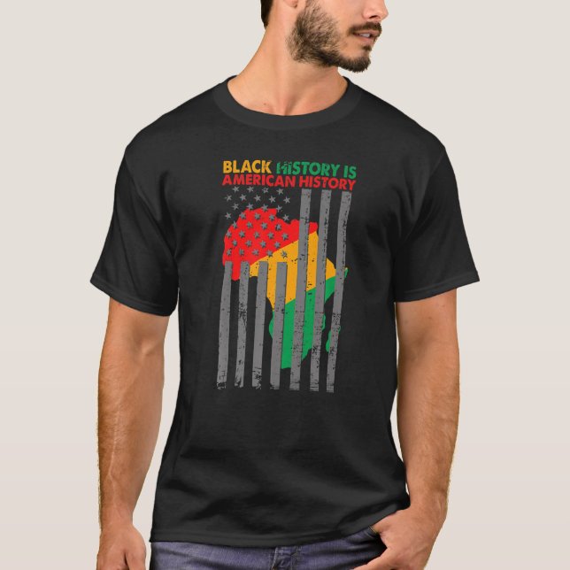 Camiseta História Negra É História Americana África Patriót (Frente)