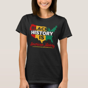 Camiseta História Negra É História Americana Bandeira Dos E