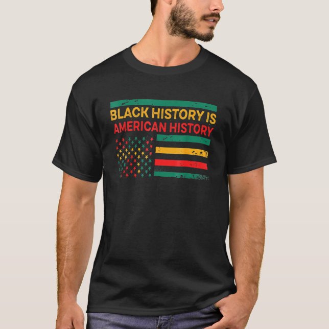 Camiseta História Negra É História Negra Americana (Frente)