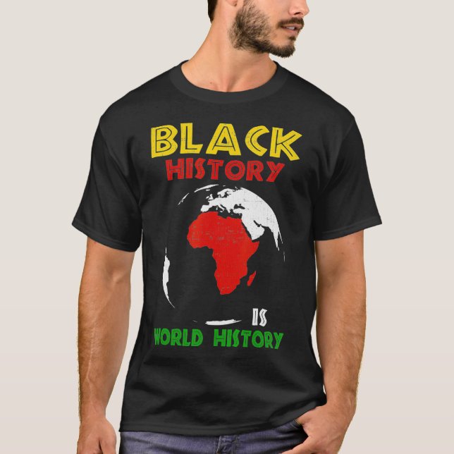 Camiseta História Negra É Orgulho Africano da História Mund (Frente)