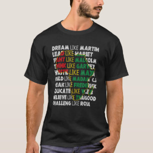 Camiseta História Negra Engraçada Sonha Como Martin Black H