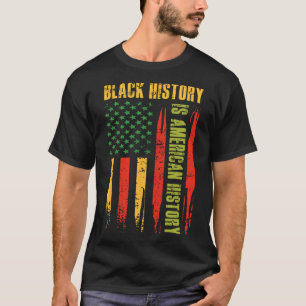 Camiseta História Negra História Americana Bandeira Dos EUA