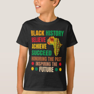 Camiseta História Negra Honrando Homens Futuros Inspiradore