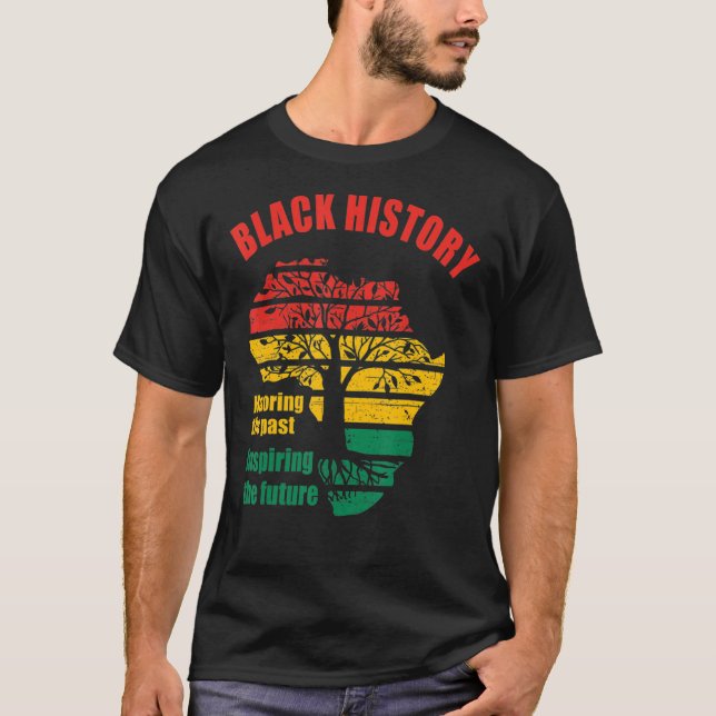 Camiseta História Negra Honrando Homens Futuros Inspiradore (Frente)