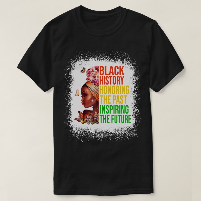 Camiseta História Negra Honrando Homens Futuros Inspiradore (Frente do Design)