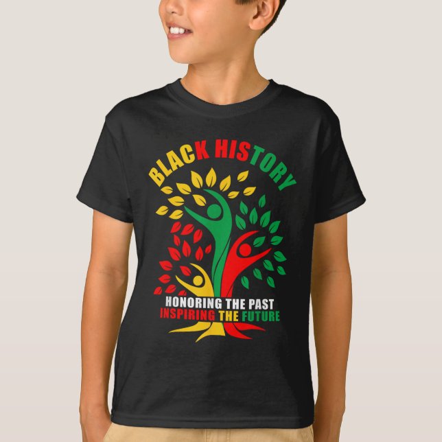 Camiseta História Negra Honrando o Futuro Africano Inspirad (Frente)