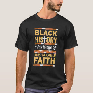 Camiseta História Negra Inabalável da Fé Mês BLM Melanin
