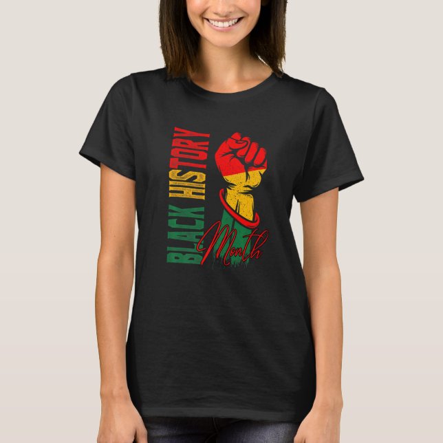 Camiseta História Negra Mês 2022 Bhm Melanin Afro Ameri (Frente)