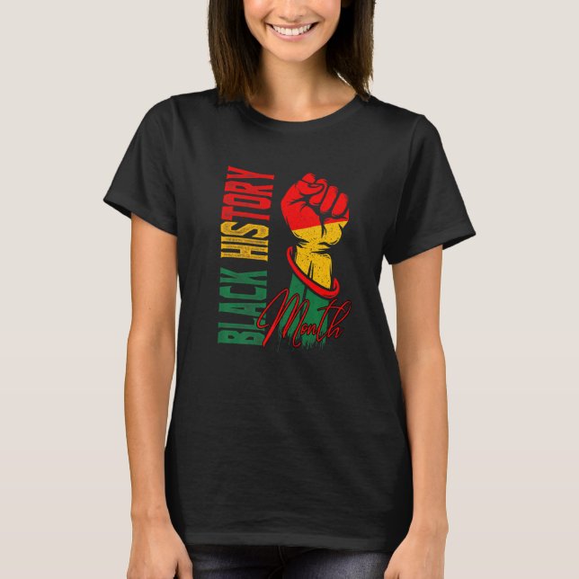 Camiseta História Negra Mês 2022 Bhm Melanin Afro Ameri (Frente)