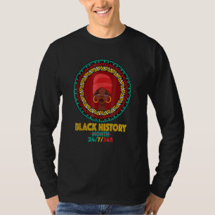 Camiseta História Negra Mês 2022 História Negra 24 7 365 Me