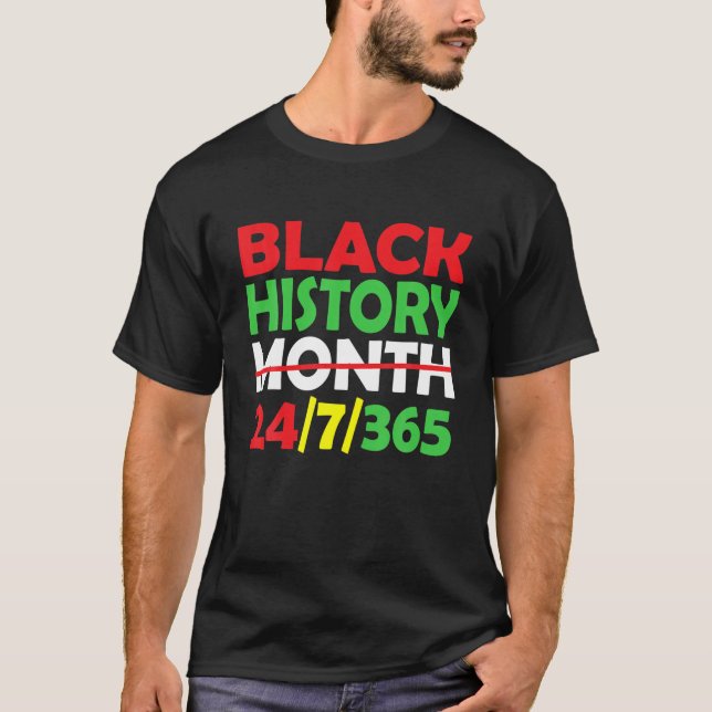 Camiseta História Negra Mês 2022 História Negra 365 Melanin (Frente)