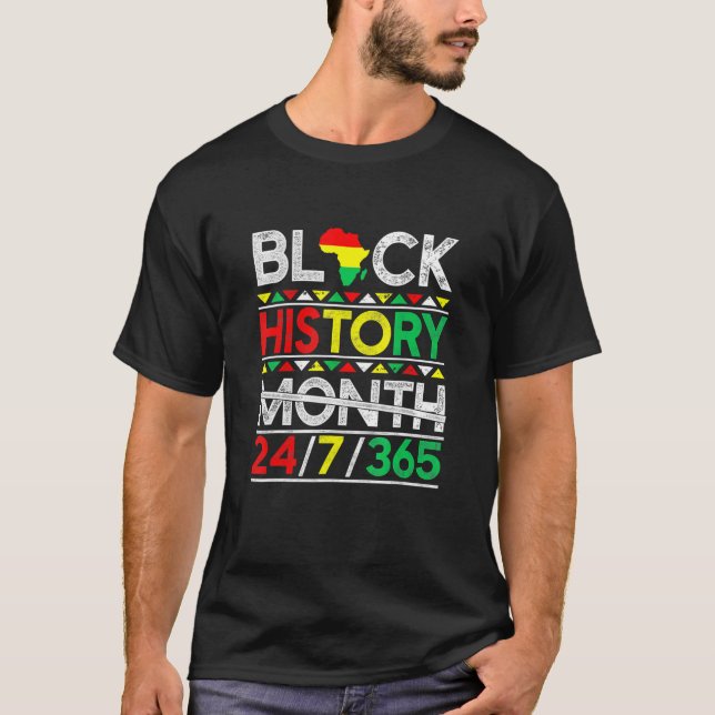 Camiseta História Negra Mês 247365 Negro de Melanina (Frente)