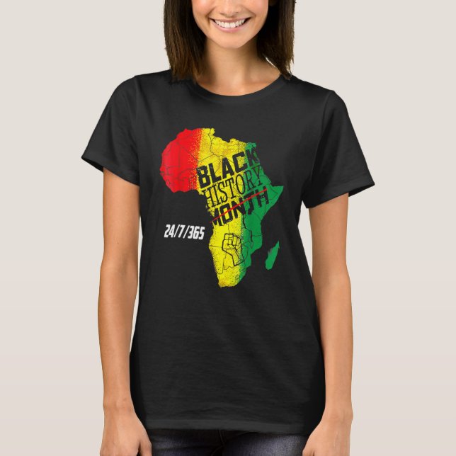 Camiseta História Negra Mês 247365 Orgulho Afro-Americano (Frente)