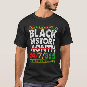 Camiseta História Negra Mês 24/7/365 África Mapa Melanina 2
