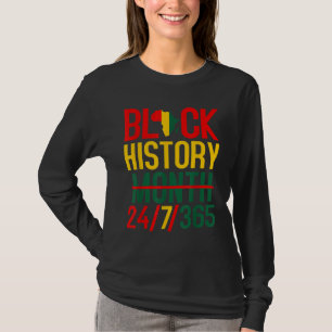 Camiseta História Negra Mês 24-7-365 História Negra Mês