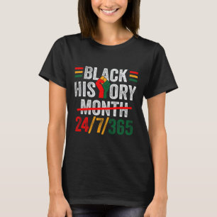 Camiseta História Negra Mês 24 7 365 Mulheres Africanas