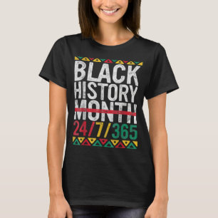 Camiseta História Negra Mês 24 7 365 Orgulho Africano