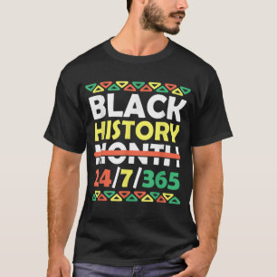 Camiseta História Negra Mês 24 7 365 Orgulho Negro Africano