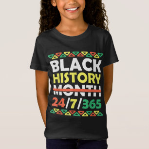 Camiseta História Negra Mês 24 7 365 Orgulho Negro Africano