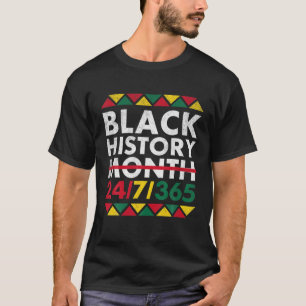 Camiseta História Negra Mês 24/7/365 Prid Afro-Americano