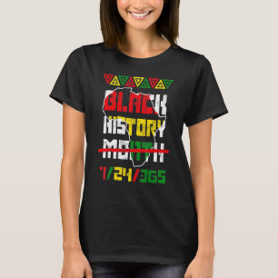 Camiseta História Negra Mês 24 7 BHM Homens do Orgulho Afri