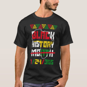 Camiseta História Negra Mês 24 7 BHM Homens do Orgulho Afri