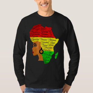 Camiseta História Negra Mês África Cabelo Palavra Arte Afro
