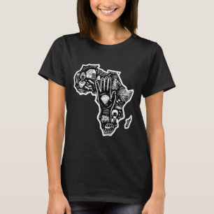 Camiseta História Negra Mês África Mapa Design Arte de Unid