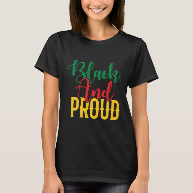 Camiseta História Negra Mês Africano-Americano Negro e Pró (Frente)