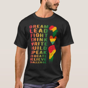 Camiseta História Negra Mês Afro-Americano Para Meninas