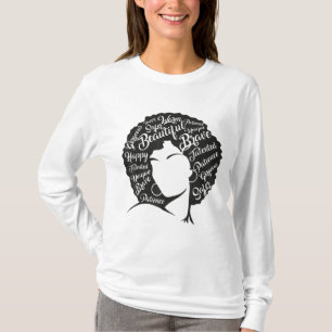 Camiseta História Negra Mês Cabelo Natural Depois de Arte P