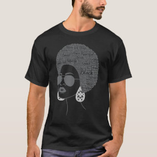 Camiseta História Negra Mês de Arte Palavra Africana-Americ