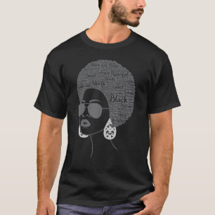 Camiseta História Negra Mês de Arte Palavra Africana-Americ