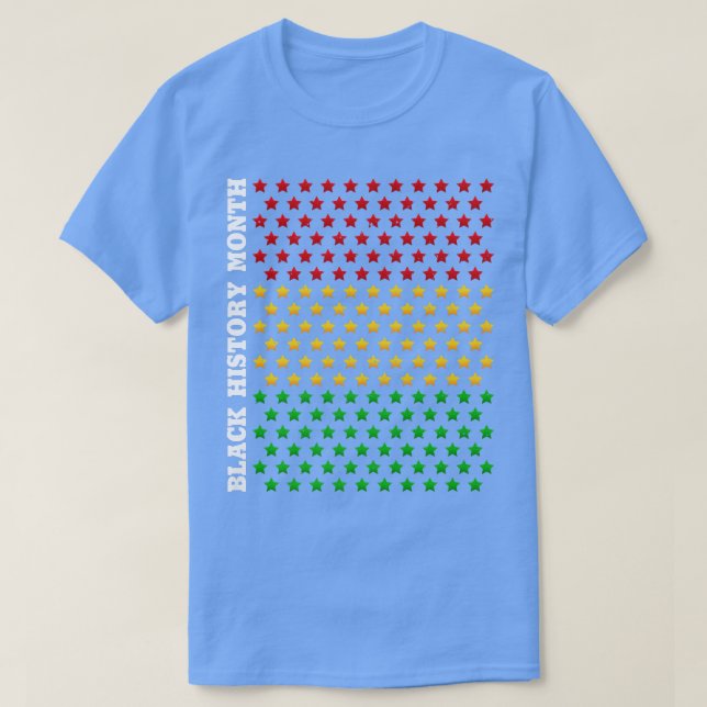 Camiseta História Negra Mês Décimo Junto da América African (Frente do Design)