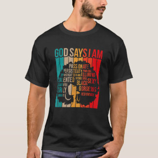 Camiseta História Negra Mês Deus Diz Que Sou Negra Melanina