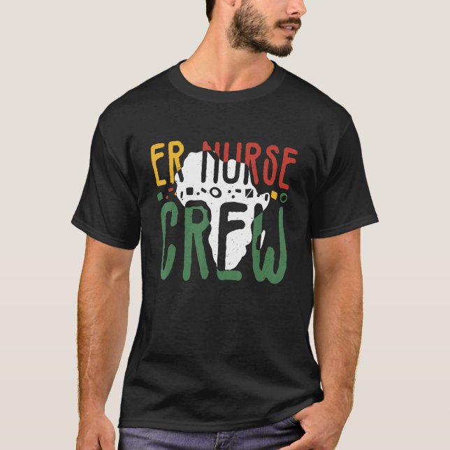 Camiseta História Negra Mês em Emergência Africana Enfermei (Frente)