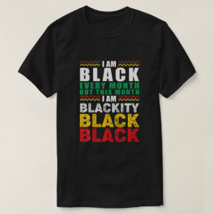 Camiseta História Negra Mês Eu Sou Negra Todo Mês Africano