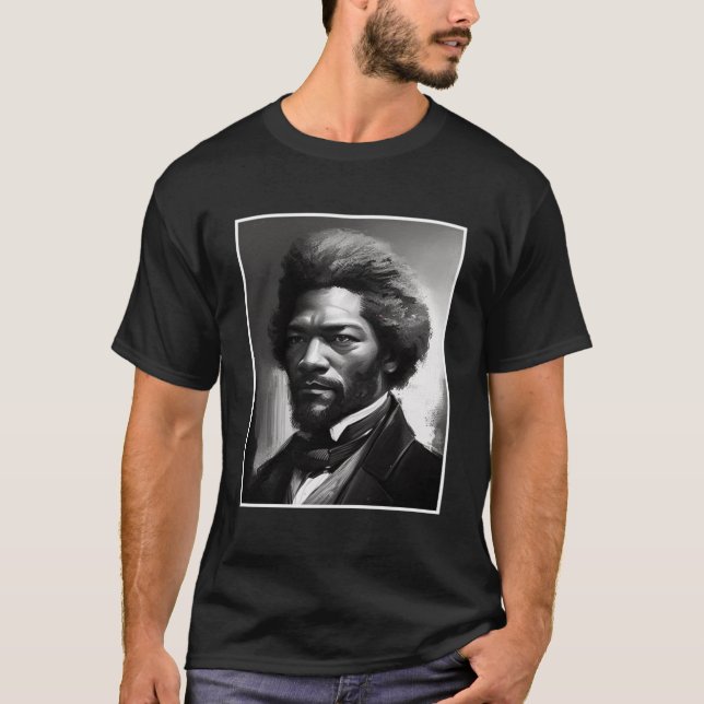 Camiseta História Negra Mês Frederick Douglass Carvão Ci (Frente)