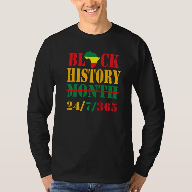 Camiseta História Negra Mês História Negra Mês Preto 2473 (Frente)