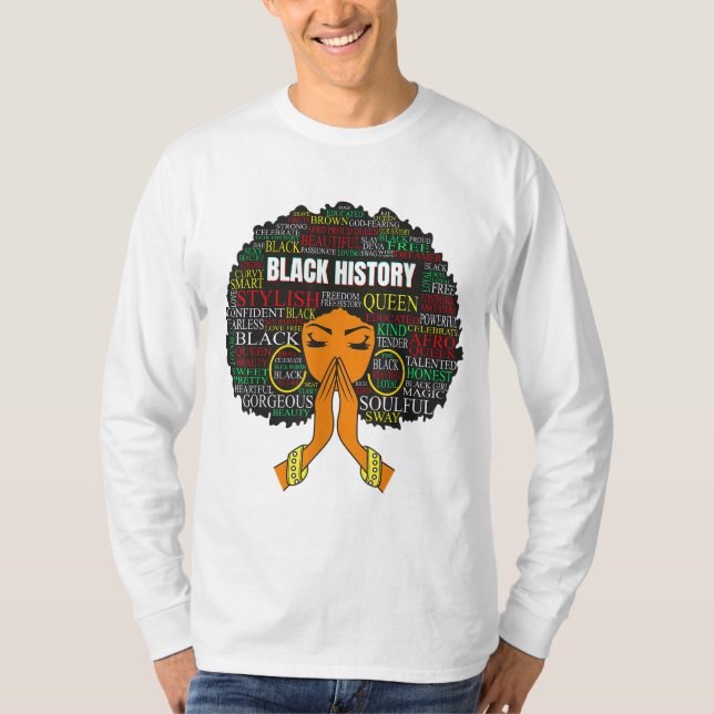 Camiseta História Negra Mês Melanin Queens Sista Rainha Wom (Frente)