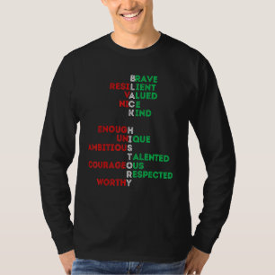 Camiseta História Negra Mês Melanina Homens Bruh Sista B