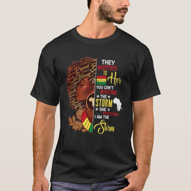 Camiseta História Negra Mês Mulher Africana Afro Eu Sou A R (Frente)